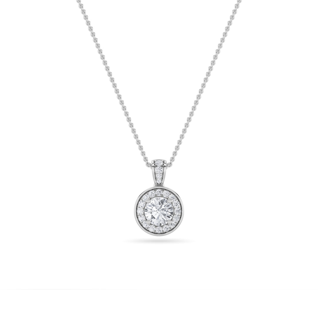 14K White Gold 0.75ctw Lab Diamond Pendant