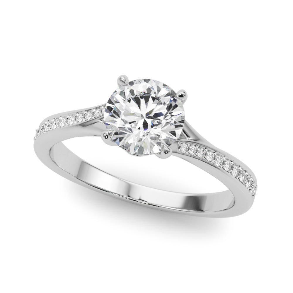 Single Row Diamond Engagement Ring