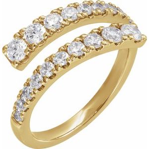 14K Gold 9/10 CTW Lab-Grown Diamond Bypass Ring