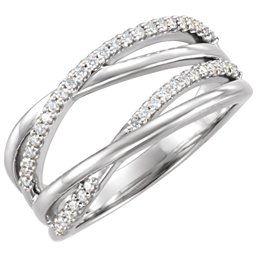 14K Gold 1/5 CTW Natural Diamond Criss-Cross Ring
