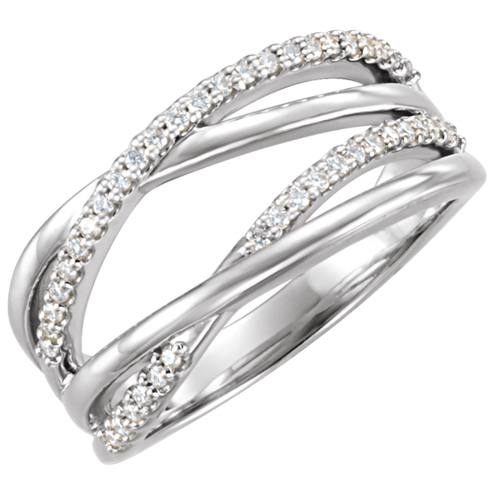 14K Gold 1/5 CTW Natural Diamond Criss-Cross Ring