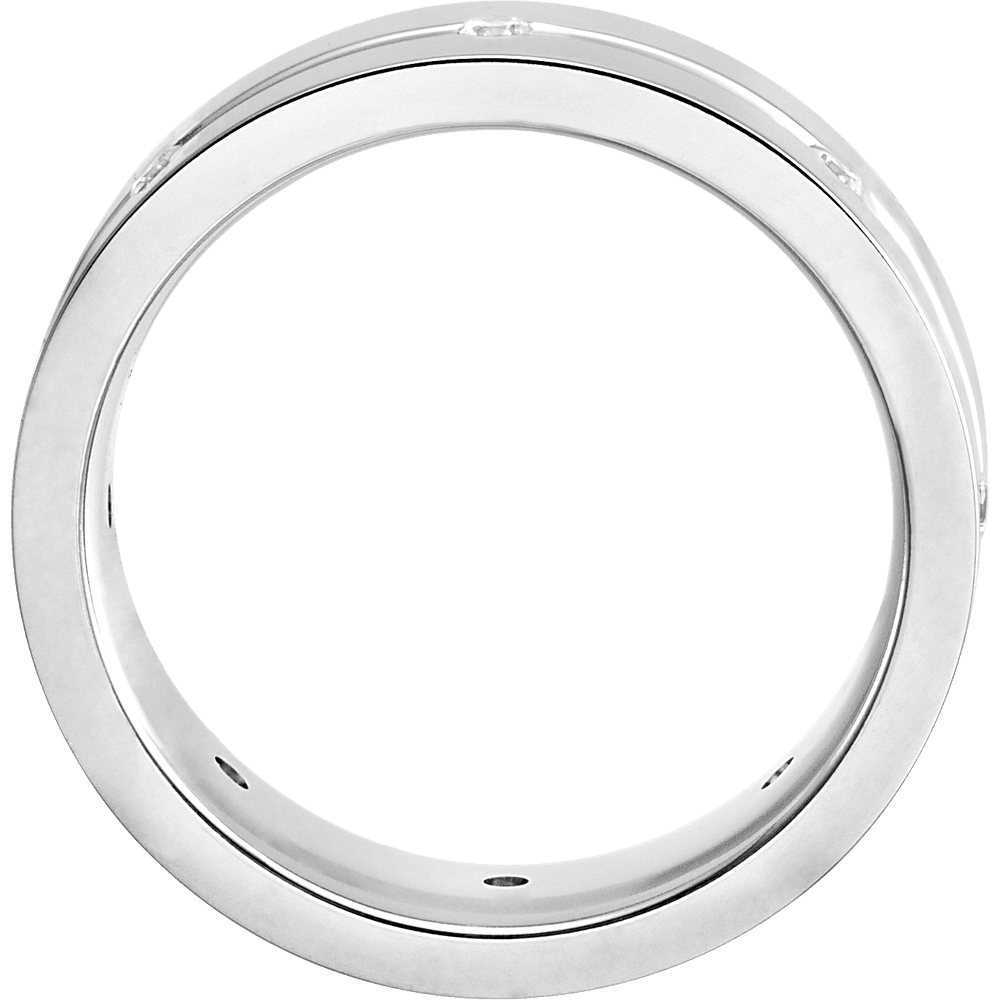 14K Gold 1/6 CTW Natural Diamond Grooved Band