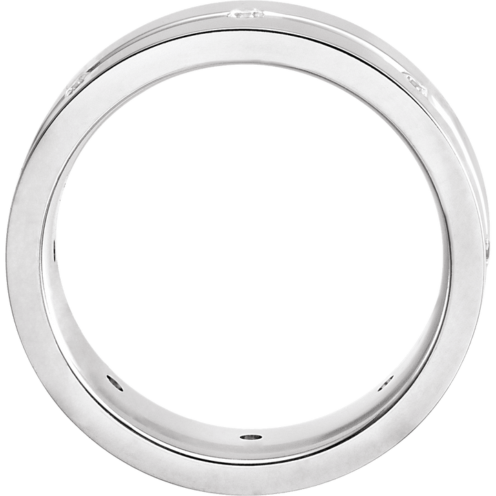 14K Gold 1/6 CTW Natural Diamond Grooved Band