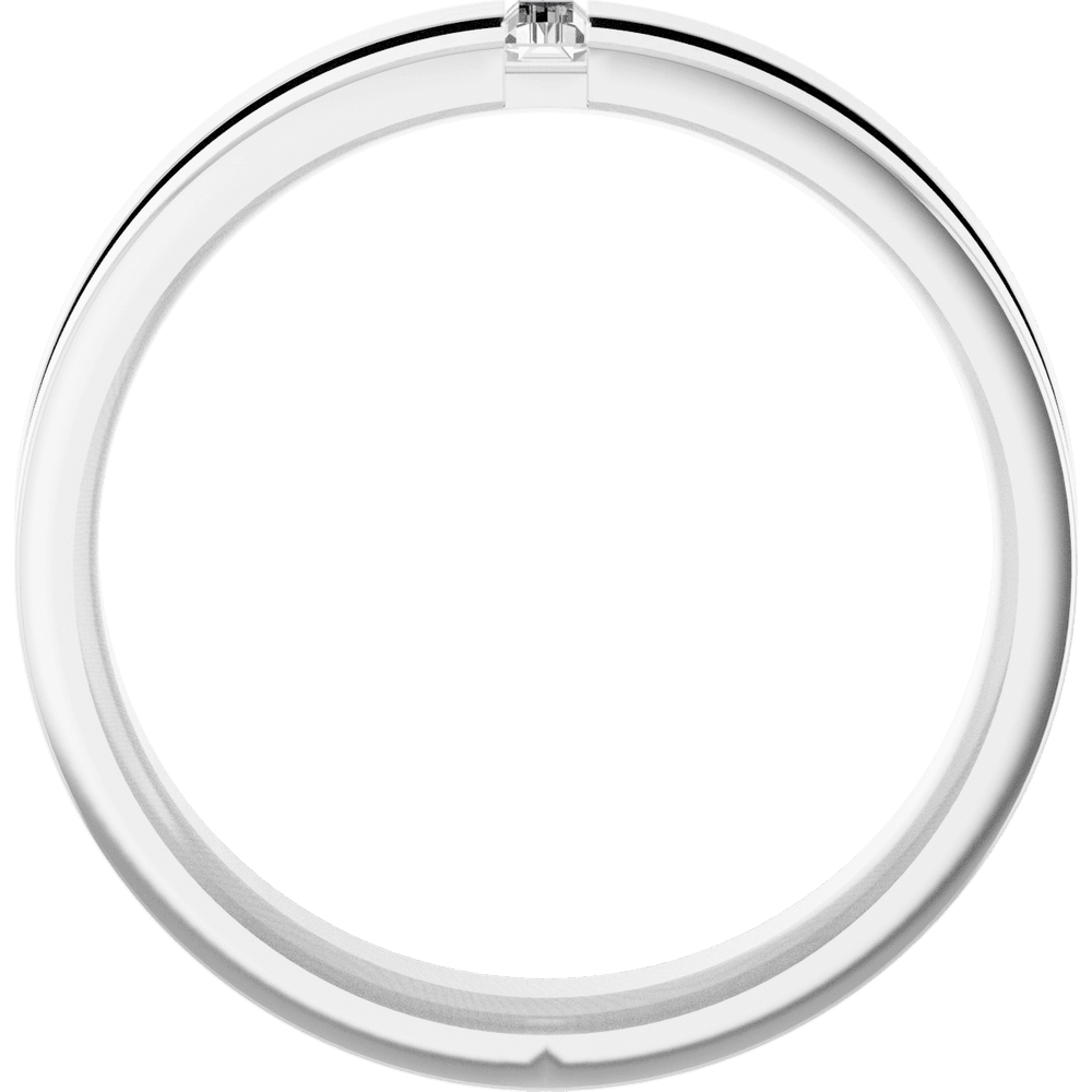 14K Gold 1/8 CT Natural Diamond Notched Band