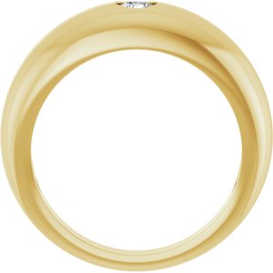 14K Gold 1/4 CT Natural Diamond Dome Ring