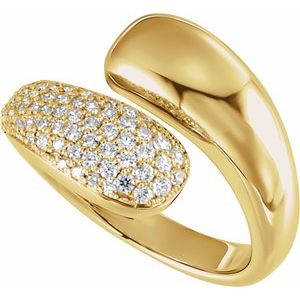14K Gold 1/2 CTW Natural Diamond Bypass Ring