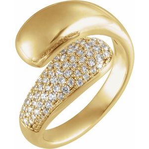 14K Gold 1/2 CTW Natural Diamond Bypass Ring