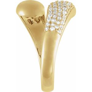 14K Gold 1/2 CTW Natural Diamond Bypass Ring