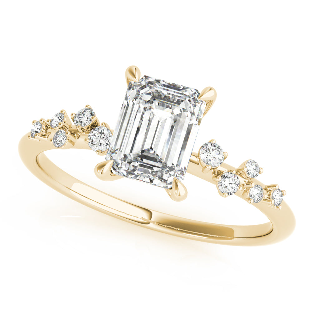 ENGAGEMENT RING EMERALD CUT CENTER