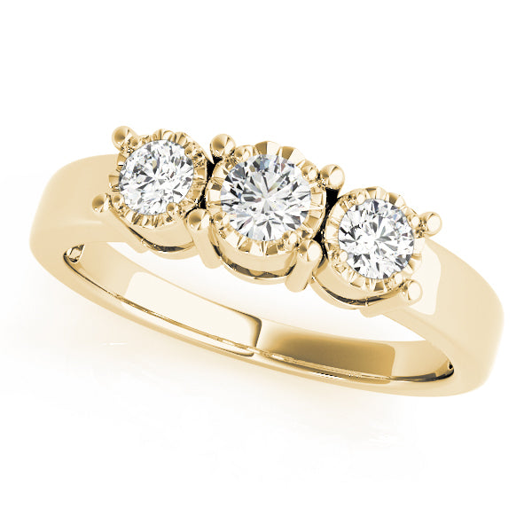 ENGAGEMENT RINGS 3 STONE ROUND