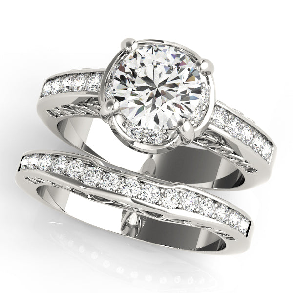 Single Row Diamond Engagement Ring