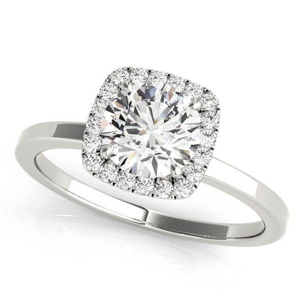 18K White Gold 1 1/8 ct tw Halo Diamond Engagement Ring