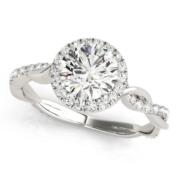 18K White Gold 1 1/3 ct tw Halo Diamond Engagement Ring