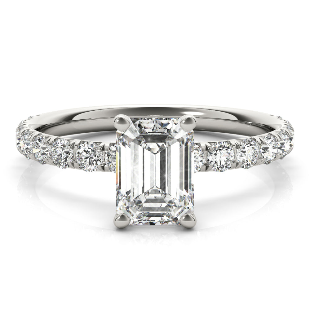 SINGLE ROW FOR EMERALD CUT CENTER