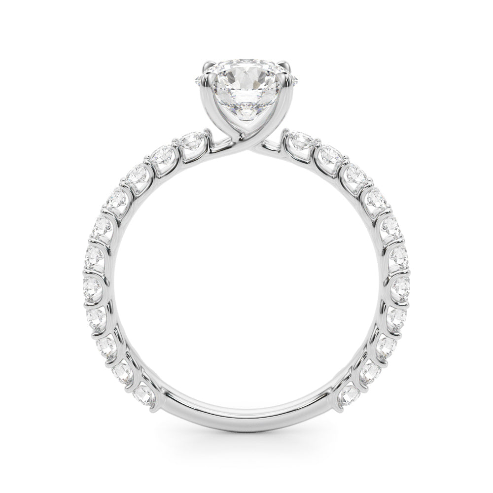 Single Row Diamond Engagement Ring