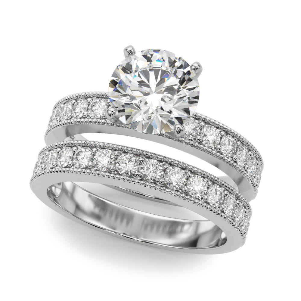 Single Row Diamond Engagement Ring