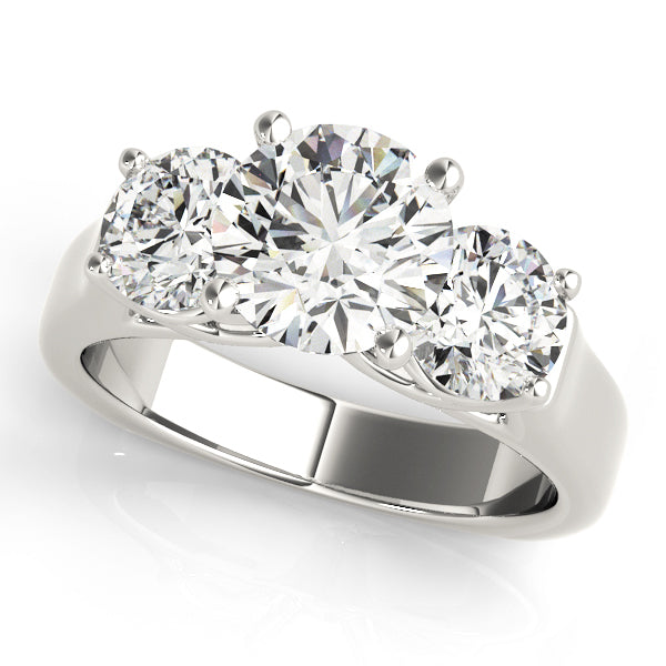 ENGAGEMENT RINGS 3 STONE ROUND