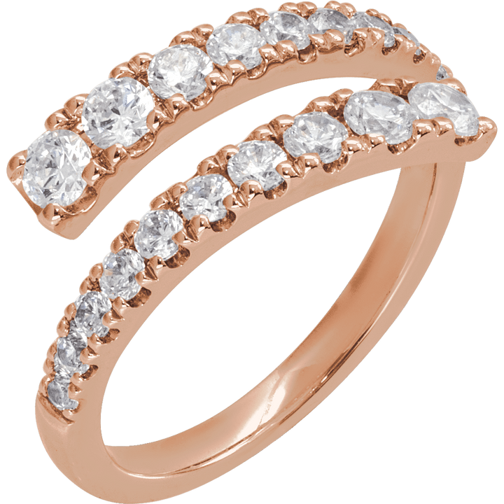 14K Gold 9/10 CTW Lab-Grown Diamond Bypass Ring