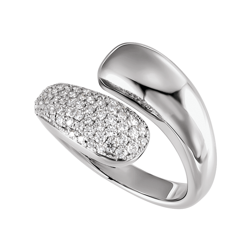 14K Gold 1/2 CTW Natural Diamond Bypass Ring