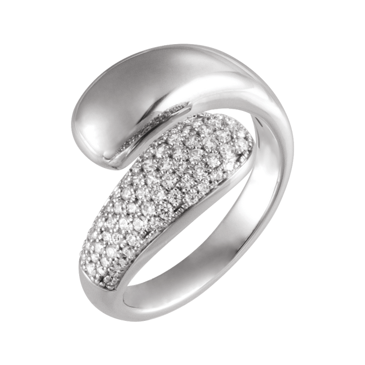 14K Gold 1/2 CTW Natural Diamond Bypass Ring