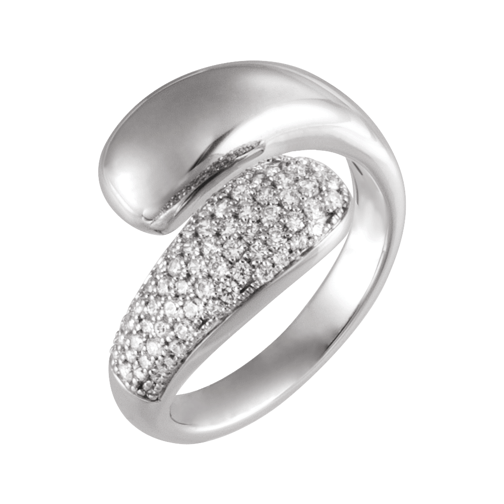 14K Gold 1/2 CTW Natural Diamond Bypass Ring