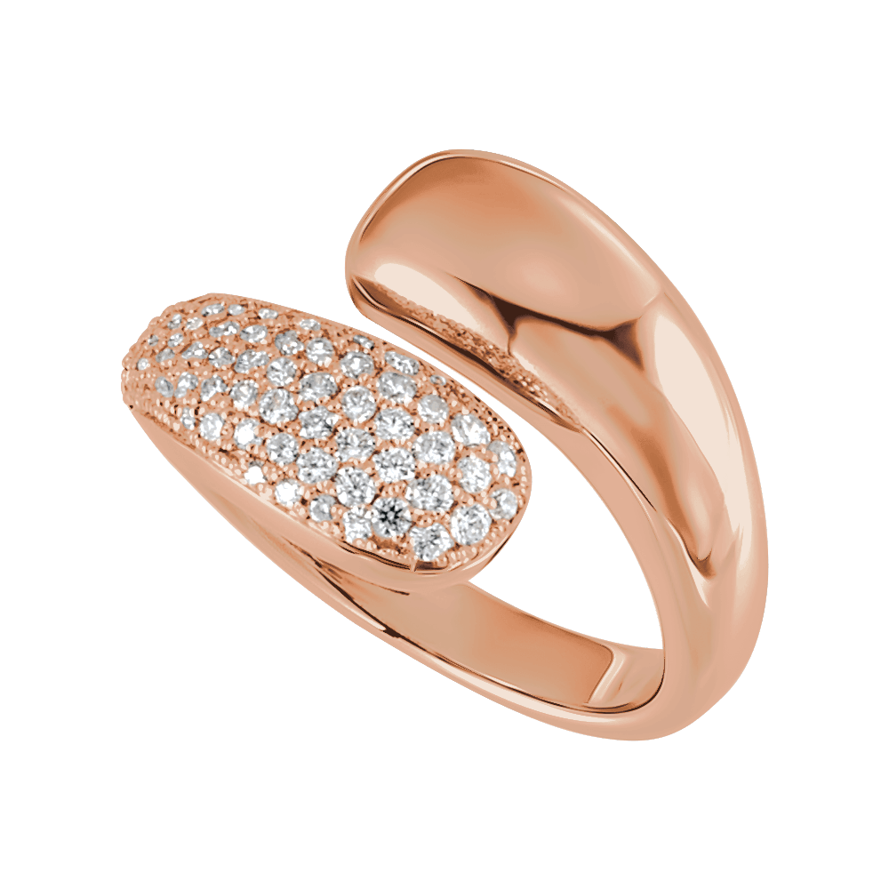14K Gold 1/2 CTW Natural Diamond Bypass Ring