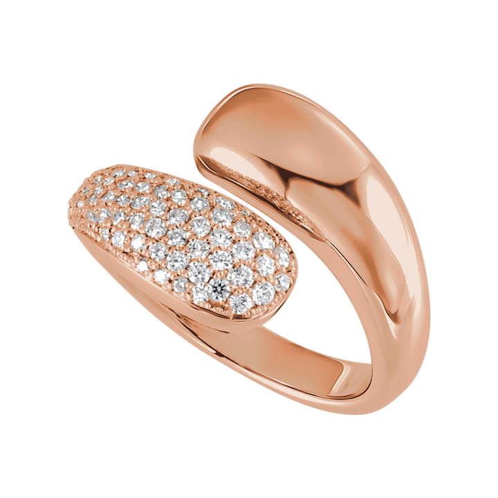 14K Gold 1/2 CTW Natural Diamond Bypass Ring