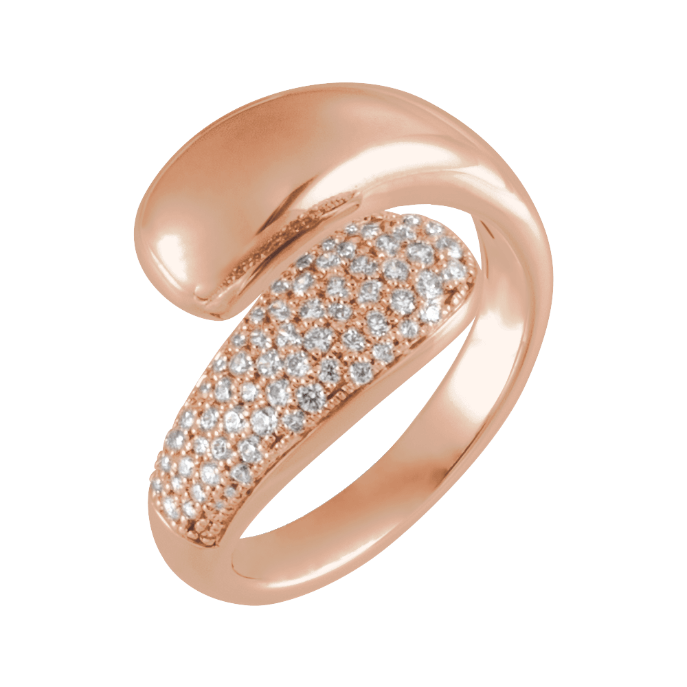 14K Gold 1/2 CTW Natural Diamond Bypass Ring