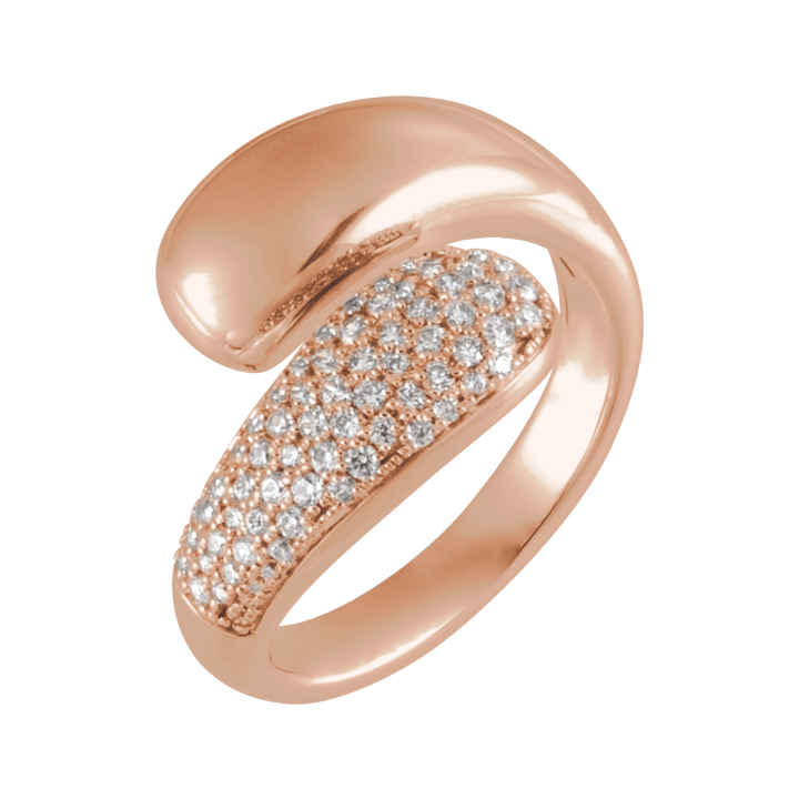 14K Gold 1/2 CTW Natural Diamond Bypass Ring