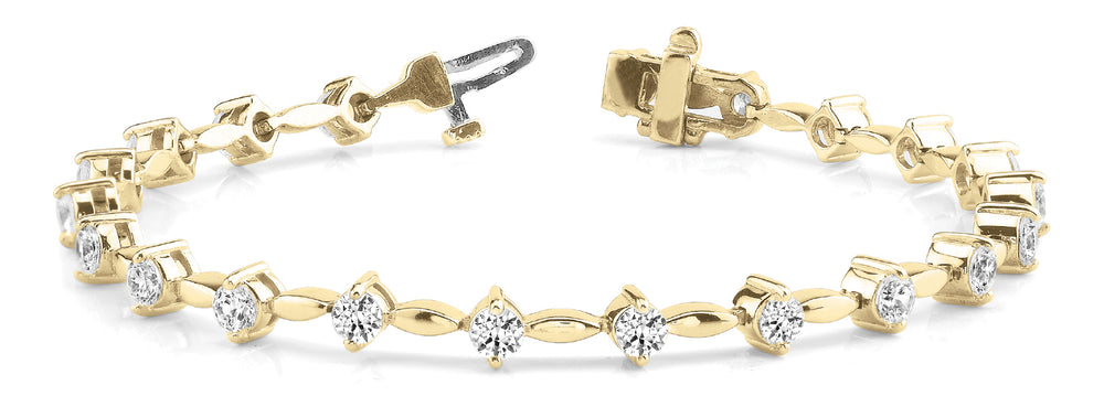 14K Yellow Gold 1 ct tw Fashion Diamond Bracelet