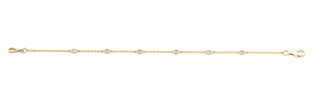 14K Yellow Gold 1/8 ct tw Fashion Diamond Bracelet