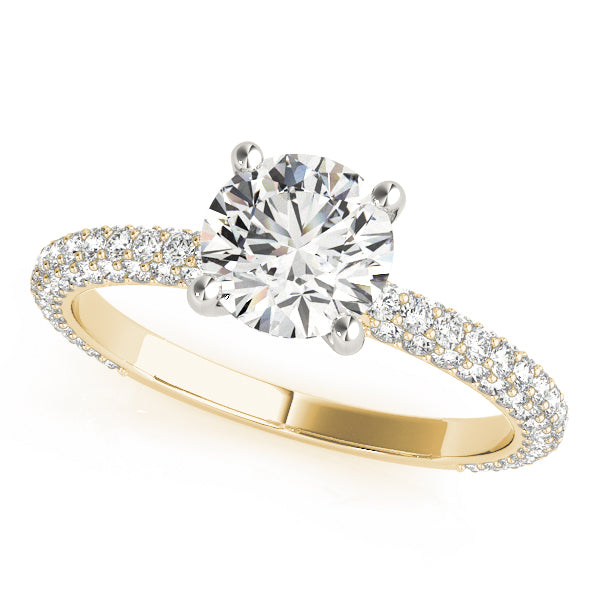 PAVE ENGAGEMENT RING WITH ROUND HEAD