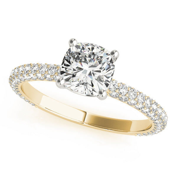 PAVE ENGAGEMENT RING WITH CUSHION HEAD