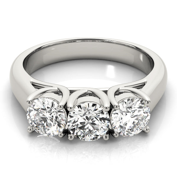 ENGAGEMENT RINGS 3 STONE ROUND