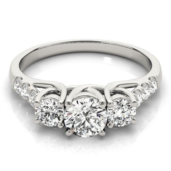 ENGAGEMENT RINGS 3 STONE ROUND