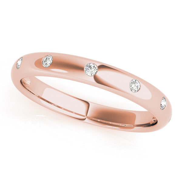 18K Rose Gold 1/10 ct tw Diamond Wedding Ring