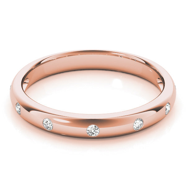 18K Rose Gold 1/10 ct tw Diamond Wedding Ring