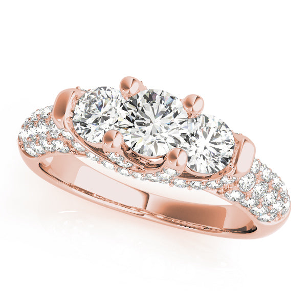 ENGAGEMENT RINGS 3 STONE ROUND