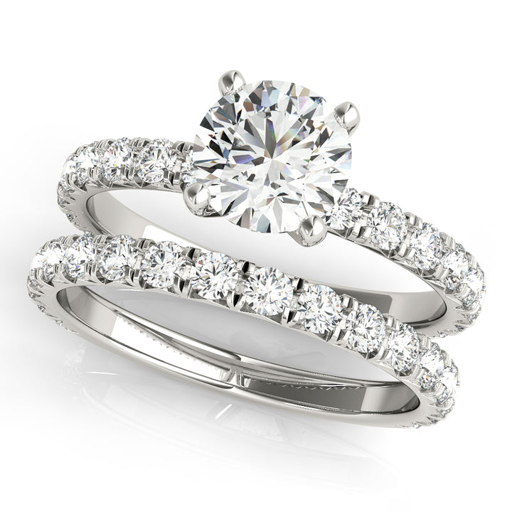 Single Row Diamond Engagement Ring