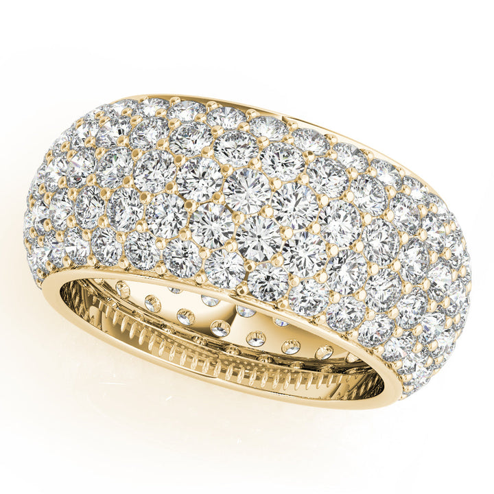 14K Yellow Gold 5 1/5 ct tw Pave Diamond Wedding Ring