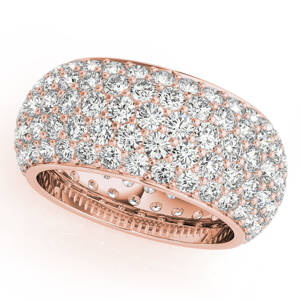 14K Rose Gold 5 1/5 ct tw Pave Diamond Wedding Ring