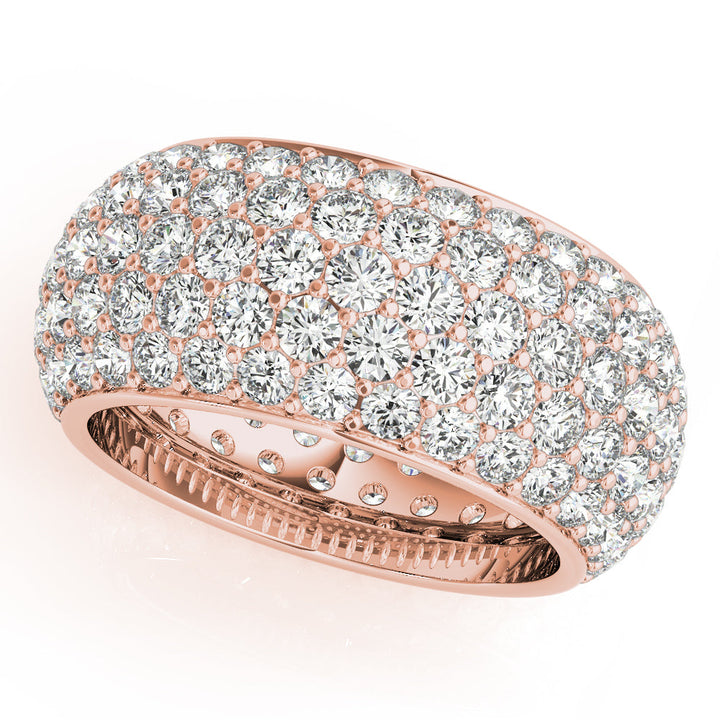 14K Rose Gold 5 1/5 ct tw Pave Diamond Wedding Ring