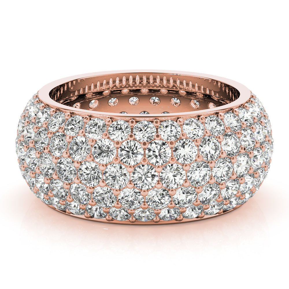 14K Rose Gold 5 1/5 ct tw Pave Diamond Wedding Ring
