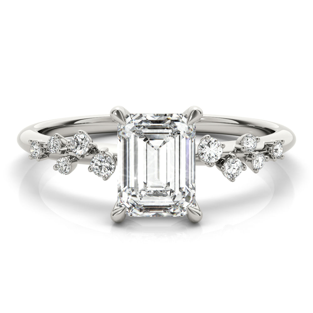 ENGAGEMENT RING EMERALD CUT CENTER