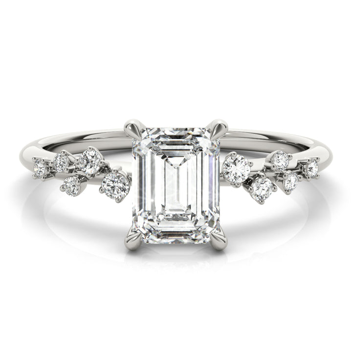 ENGAGEMENT RING EMERALD CUT CENTER