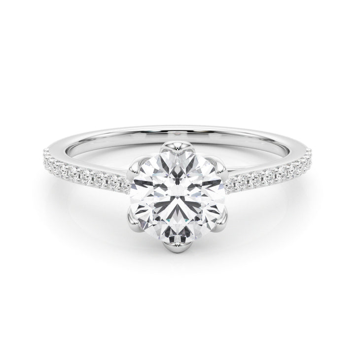 Single Row Diamond Engagement Ring