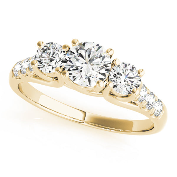 ENGAGEMENT RINGS 3 STONE ROUND