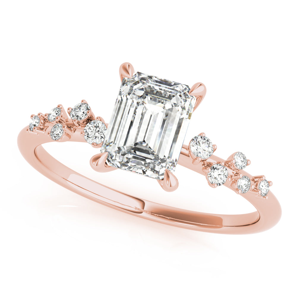 ENGAGEMENT RING EMERALD CUT CENTER