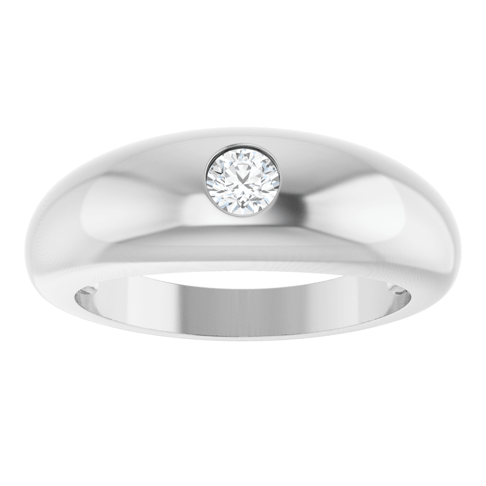 14K Gold 1/4 CT Natural Diamond Dome Ring