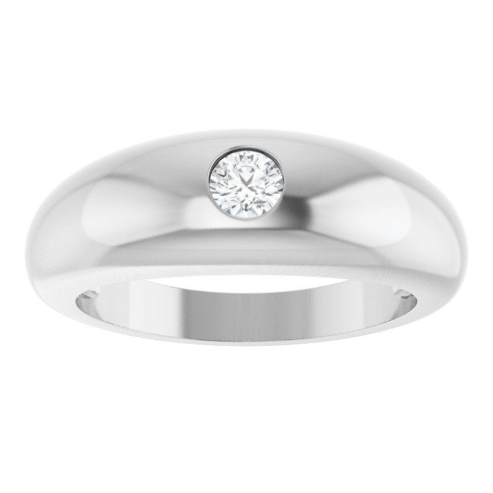 14K Gold 1/4 CT Natural Diamond Dome Ring